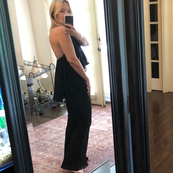 Bellbottom pants and lace high/low choker top - Picture 5 of 6